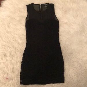 Black lace and sheer dress